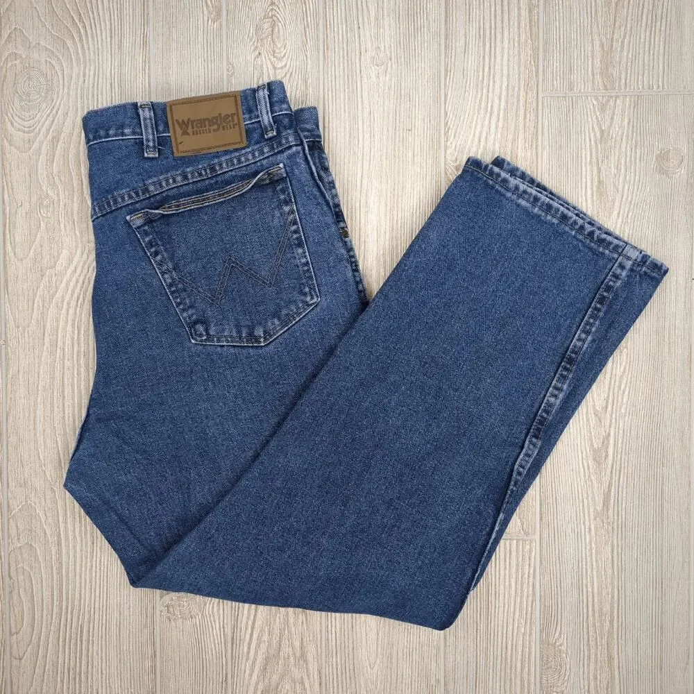 Vintage Y2K Wrangler Ruggedwear Men's 38x30 Blue Bootcut Jeans Workwear